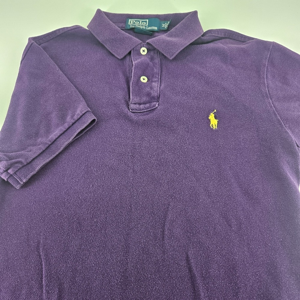 Polo Ralph Lauren Shirt Mens M Purple Cotton Custom Fit Short Sleeve Polo